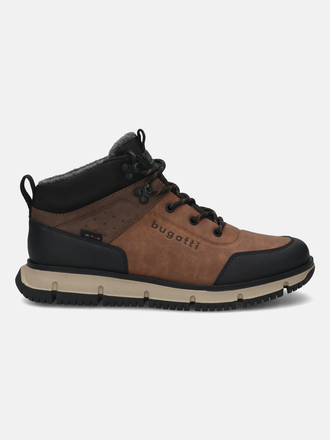 A cognac Men's bugatti Outdoor Sneakers featuring a round toe plain toe, zero heels heel. Made from synthetic with a durable eva outsole, this laces design offers both style and comfort.