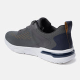A grey Men's bugatti Sneakers featuring a round plain toe, zero heels heel. Made from textile with a durable eva outsole, this laces design offers both style and comfort.