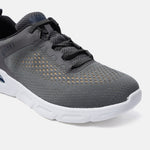 A grey Men's bugatti Sneakers featuring a round plain toe, zero heels heel. Made from textile with a durable eva outsole, this laces design offers both style and comfort.