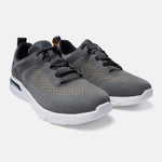 A grey Men's bugatti Sneakers featuring a round plain toe, zero heels heel. Made from textile with a durable eva outsole, this laces design offers both style and comfort.