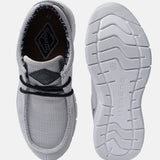 Light grey mid-top sneakers by Bugatti, displaying both the top and sole, with dark laces.