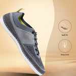 Grey low-top sneaker by bugatti with white sole and easy lace detail.