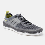 Grey comfort low top sneakers by bugatti featuring a breathable mesh upper and elastic laces.