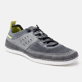 Grey comfort low top sneakers by bugatti featuring a breathable mesh upper and elastic laces.