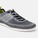 Grey comfort low top sneakers by bugatti, featuring a mesh upper and bungee lacing.