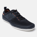 Dark blue casual low top sneakers by Bugatti, with dark laces and white outsoles.