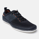 Dark blue casual low top sneakers by Bugatti, with dark laces and white outsoles.