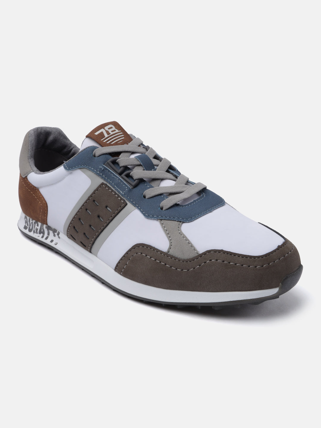 Multicolor comfort sneakers by bugatti, with brown and blue accents, and gray laces.