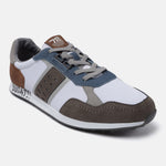 Multicolor comfort sneakers by bugatti, with brown and blue accents, and gray laces.