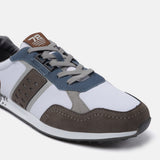 Multicolour mid-top sneakers by bugatti featuring a panelled design and gray laces.