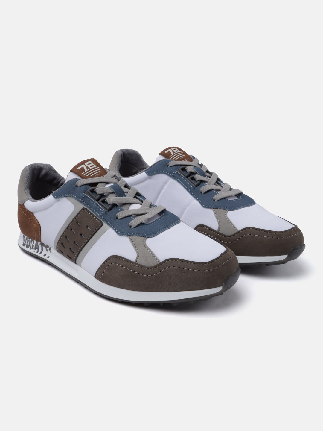 Multicolour comfort sneakers by Bugatti, featuring grey laces and suede details.