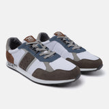 Multicolour comfort sneakers by Bugatti, featuring grey laces and suede details.