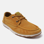 A yellow Men's bugatti Sneakers featuring a round plain toe, zero heels heel. Made from textile with a durable tpr outsole, this laces design offers both style and comfort.