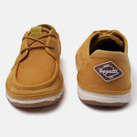 A yellow Men's bugatti Sneakers featuring a round plain toe, zero heels heel. Made from textile with a durable tpr outsole, this laces design offers both style and comfort.