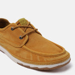 A yellow Men's bugatti Sneakers featuring a round plain toe, zero heels heel. Made from textile with a durable tpr outsole, this laces design offers both style and comfort.