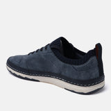 A blue Men's bugatti Sneakers featuring a round plain toe, zero heels heel. Made from synthetic with a durable tpr outsole, this laces design offers both style and comfort.