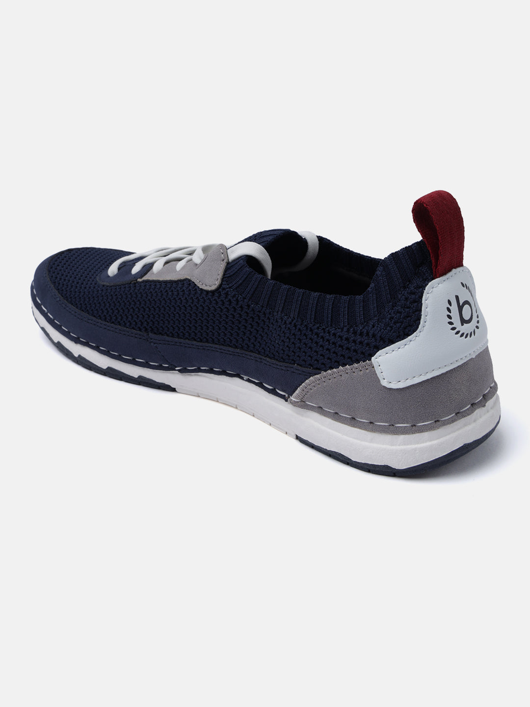 A blue Men's bugatti Sneakers featuring a round plain toe, zero heels heel. Made from textile with a durable tpr outsole, this laces design offers both style and comfort.