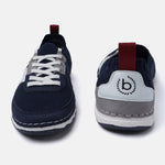 A blue Men's bugatti Sneakers featuring a round plain toe, zero heels heel. Made from textile with a durable tpr outsole, this laces design offers both style and comfort.