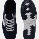 A blue Men's bugatti Sneakers featuring a round plain toe, zero heels heel. Made from textile with a durable tpr outsole, this laces design offers both style and comfort.