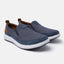 A blue Men's bugatti Casual Loafers featuring a round plain toe, zero heels heel. Made from synthetic with a durable eva outsole, this slip-on design offers both style and comfort.