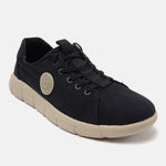 A black Men's bugatti Sneakers featuring a round plain toe, zero heels heel. Made from textile with a durable eva outsole, this laces design offers both style and comfort.