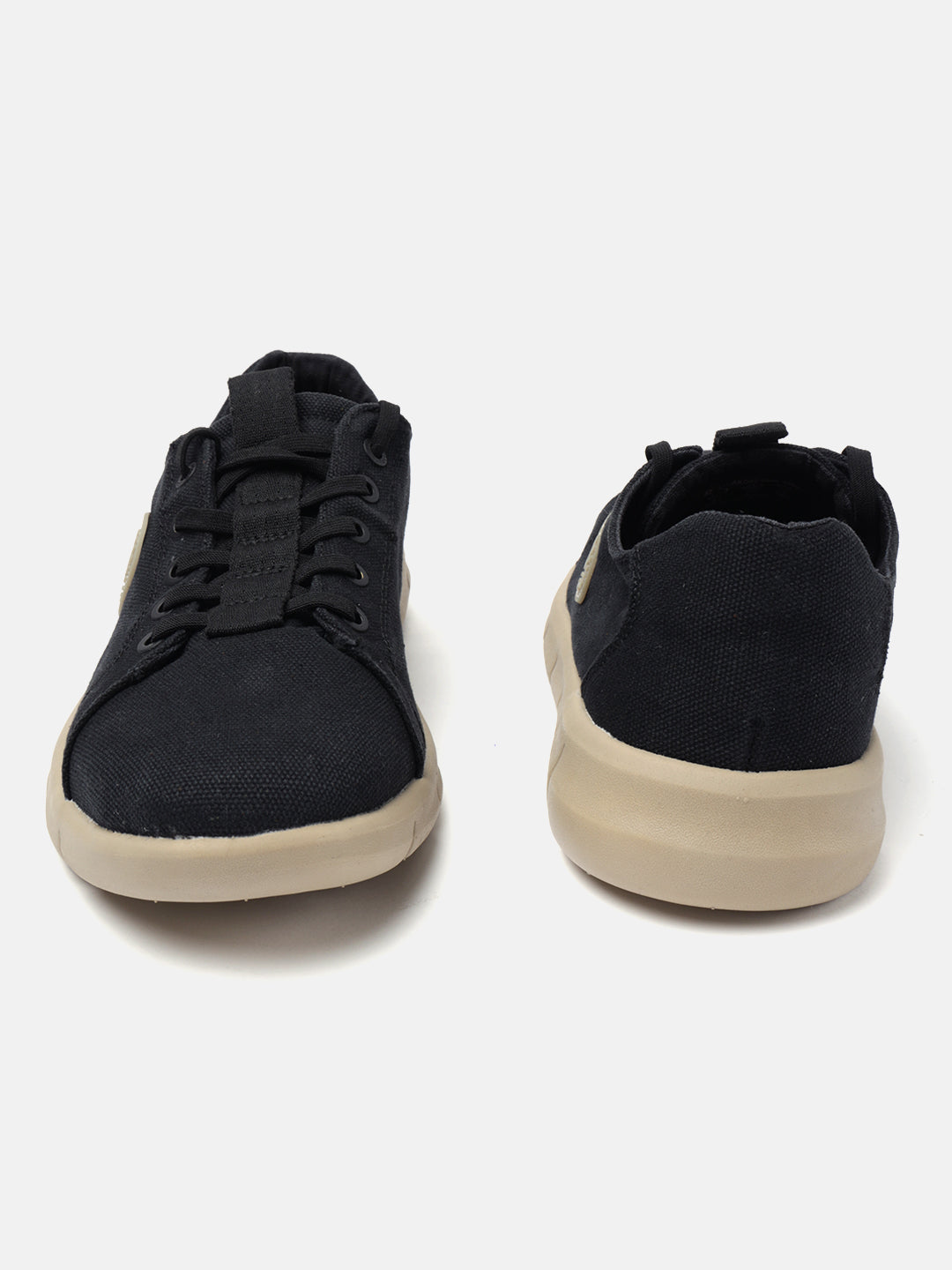 A black Men's bugatti Sneakers featuring a round plain toe, zero heels heel. Made from textile with a durable eva outsole, this laces design offers both style and comfort.