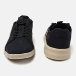 A black Men's bugatti Sneakers featuring a round plain toe, zero heels heel. Made from textile with a durable eva outsole, this laces design offers both style and comfort.
