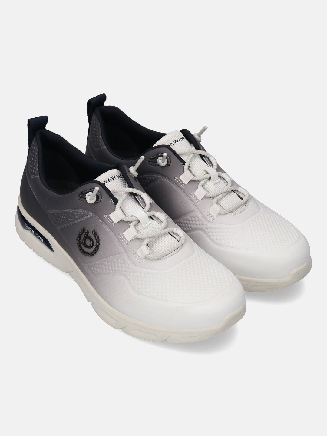 A white Men's bugatti Athileisure Sneakers featuring a round toe plain toe, zero heels heel. Made from synthetic with a durable eva outsole, this laces design offers both style and comfort.