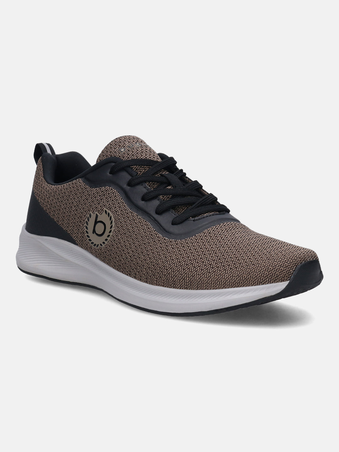 A beige Men's bugatti Sneakers featuring a round plain toe, zero heels heel. Made from textile with a durable eva outsole, this laces design offers both style and comfort.