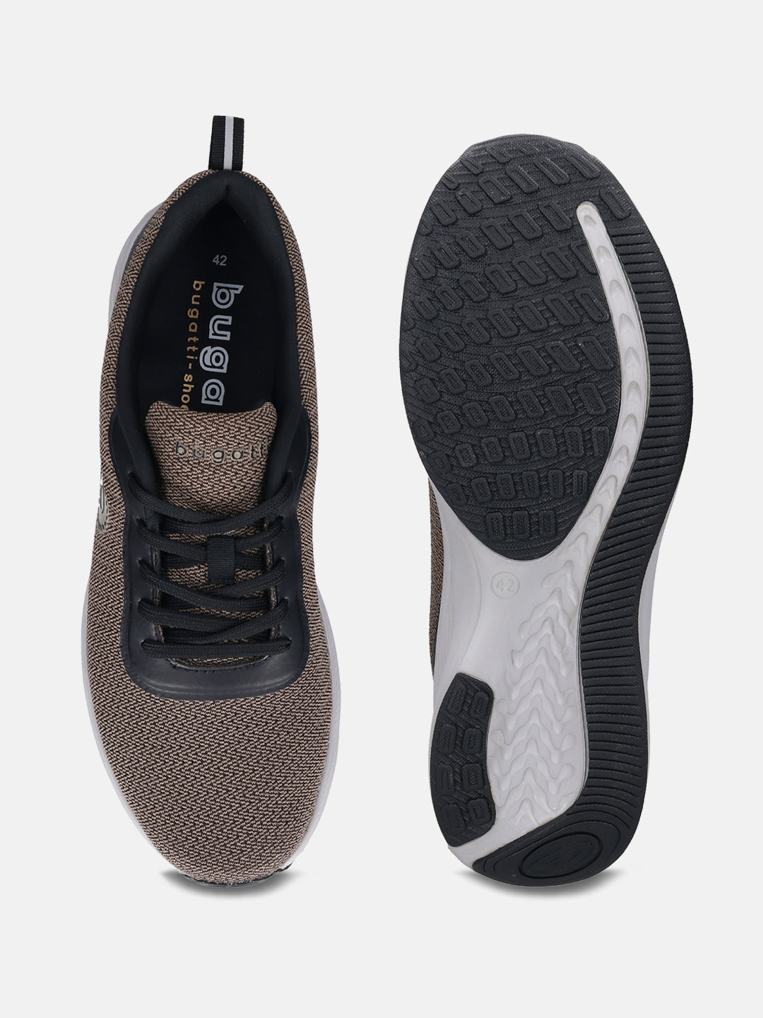 A beige Men's bugatti Sneakers featuring a round plain toe, zero heels heel. Made from textile with a durable eva outsole, this laces design offers both style and comfort.