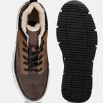 Multicolor casual boots by Bugatti with faux fur lining and black textured soles.