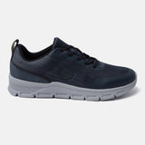Blue comfort mid-top sneaker by bugatti, with a logo detail and light-gray treaded sole.