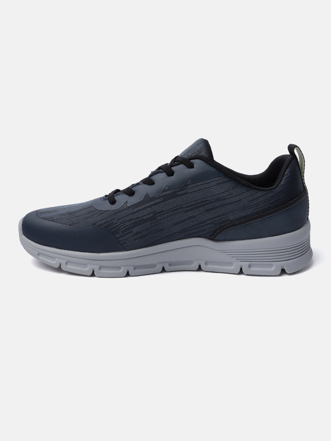Blue comfort sneaker by Bugatti, shown in a side view with dark laces and a contrasting gray sole.