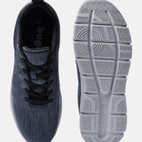 Blue comfort sneakers by bugatti with black laces, shown with the textured gray sole and the brand logo.
