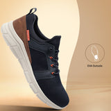 bugatti Soa Dark Blue Comfort Mid Top Sneakers featuring a round plain toe, zero heels heel. Made from textile with a durable eva outsole, this laces design offers both style and comfort.