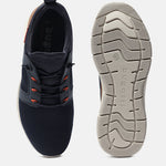 A blue Men's bugatti Sneakers featuring a round plain toe, zero heels heel. Made from textile with a durable eva outsole, this laces design offers both style and comfort.