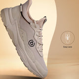 bugatti Adelson Sand Comfort Sneakers featuring a breathable upper and textured sole, shown in a side view.
