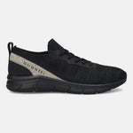 Black comfort sneaker by bugatti, featuring a knit textile upper and tonal sole.