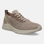 A beige Men's bugatti Sneakers featuring a round plain toe, zero heels heel. Made from textile with a durable eva outsole, this laces design offers both style and comfort.