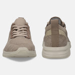 A beige Men's bugatti Sneakers featuring a round plain toe, zero heels heel. Made from textile with a durable eva outsole, this laces design offers both style and comfort.