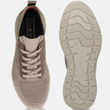 A beige Men's bugatti Sneakers featuring a round plain toe, zero heels heel. Made from textile with a durable eva outsole, this laces design offers both style and comfort.