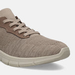 A beige Men's bugatti Sneakers featuring a round plain toe, zero heels heel. Made from textile with a durable eva outsole, this laces design offers both style and comfort.