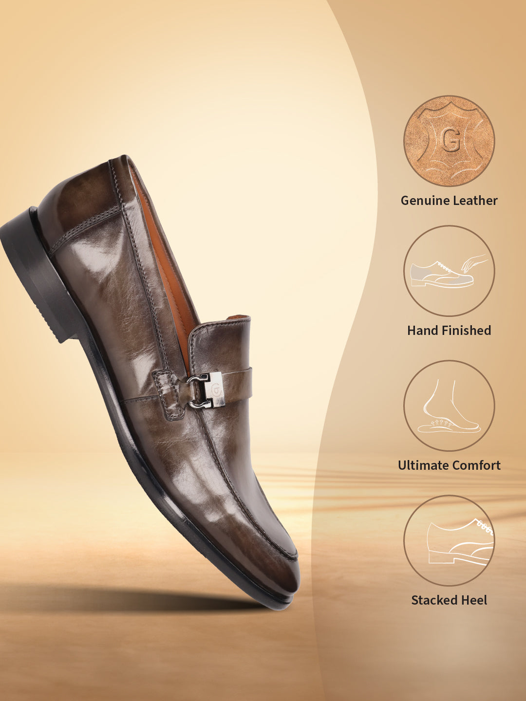 Dark green leather comfort penny loafer by bugatti with a polished finish, floating at an angle.