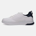A white Men's bugatti Sneakers featuring a round plain toe, zero heels heel. Made from synthetic with a durable tpr outsole, this laces design offers both style and comfort.