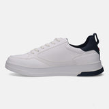 A white Men's bugatti Sneakers featuring a round plain toe, zero heels heel. Made from synthetic with a durable tpr outsole, this laces design offers both style and comfort.