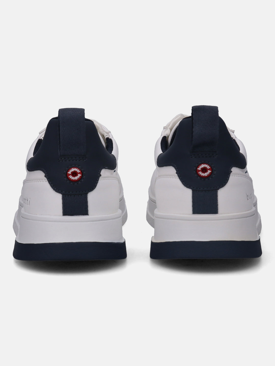 A white Men's bugatti Sneakers featuring a round plain toe, zero heels heel. Made from synthetic with a durable tpr outsole, this laces design offers both style and comfort.