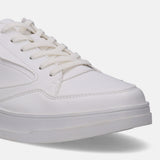 A white Men's bugatti Sneakers featuring a round plain toe, zero heels heel. Made from synthetic with a durable tpr outsole, this laces design offers both style and comfort.