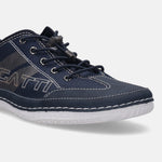 A blue Men's bugatti Sneakers featuring a round plain toe, zero heels heel. Made from synthetic with a durable tpr outsole, this laces design offers both style and comfort.
