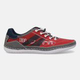 A grey Men's bugatti Sneakers featuring a round plain toe, zero heels heel. Made from synthetic with a durable tpr outsole, this laces design offers both style and comfort.