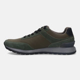 A green Men's bugatti  Sneakers featuring a round toe plain toe, zero heels heel. Made from textile with a durable tpr outsole, this laces design offers both style and comfort.